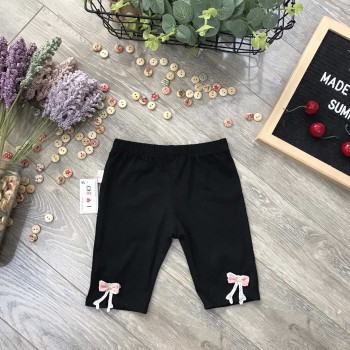 quần legging cotton nơ gấu hè bé gái size 2-8  -LEGN7